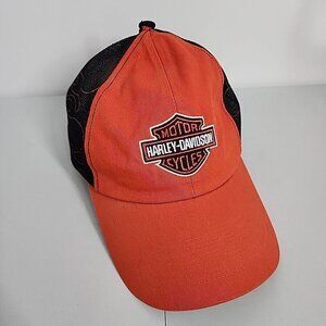 Harley Davidson Snap Back Mesh Trucker Hat Flames